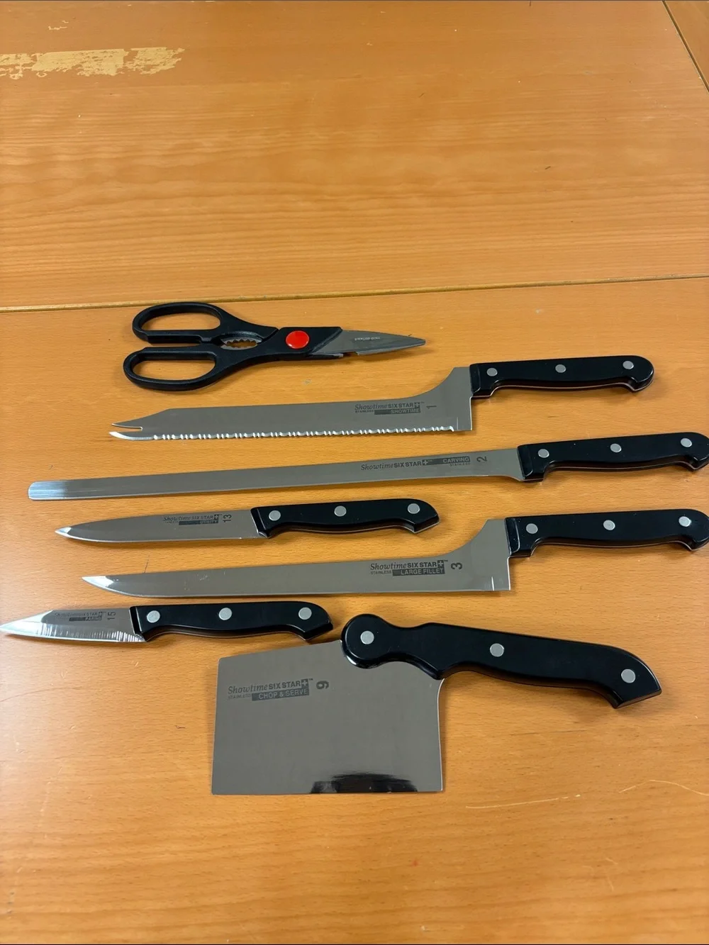 Black Handle 7-Piece Kitchen Knife and Shears Set